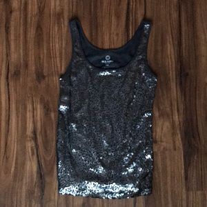 Sequined gray tank